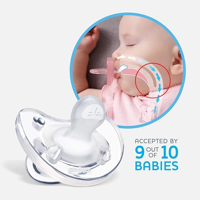 A Chicco Chupete de silicona suave, Transparente, 0-6 Month image number null