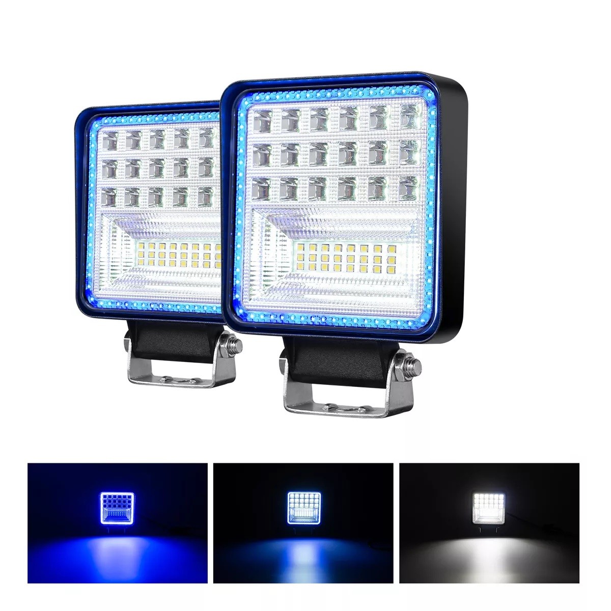 Par Faros Led Auxiliares Ojo De Angel Para Camion 16000lm Azul image number null