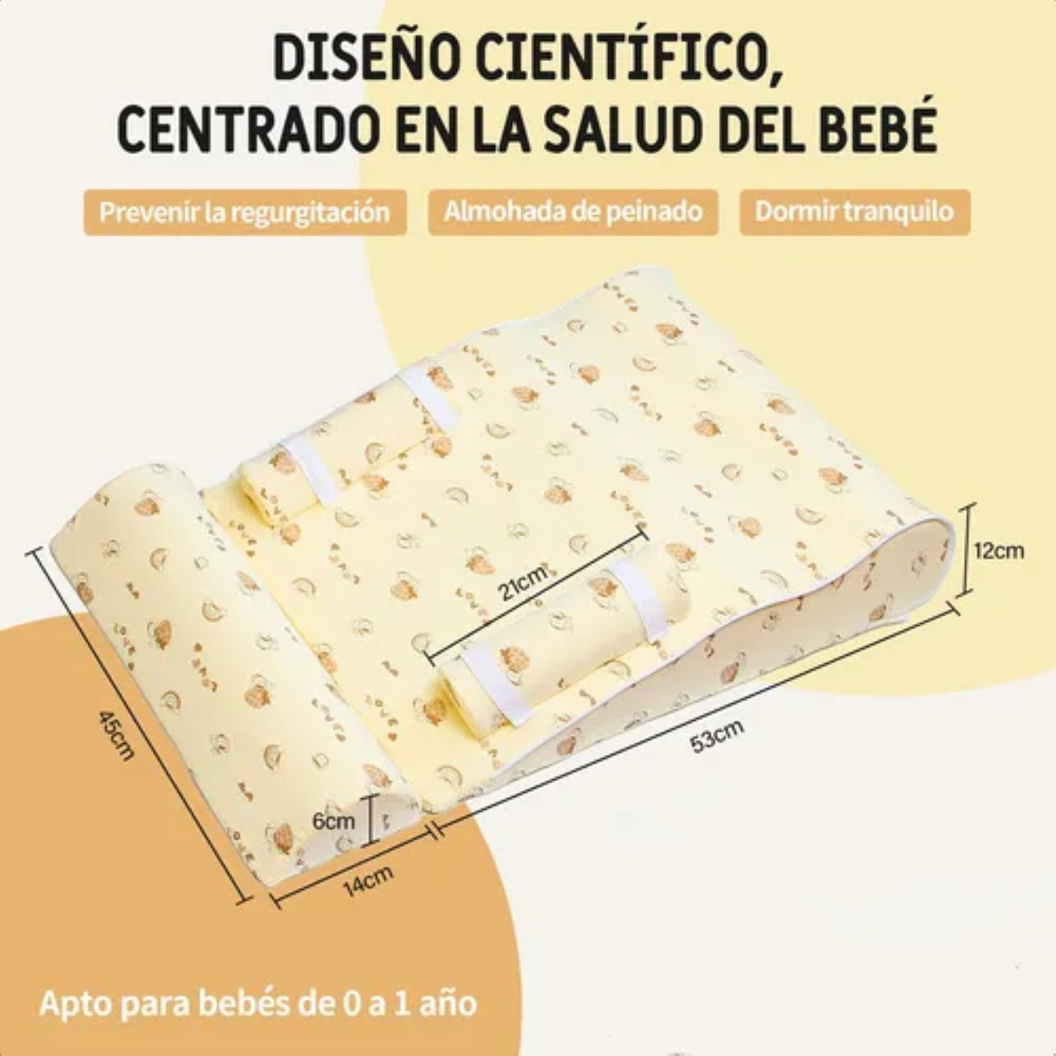 Colch&oacute;n Infantil Soporte Para Cuna Amarillo image number null