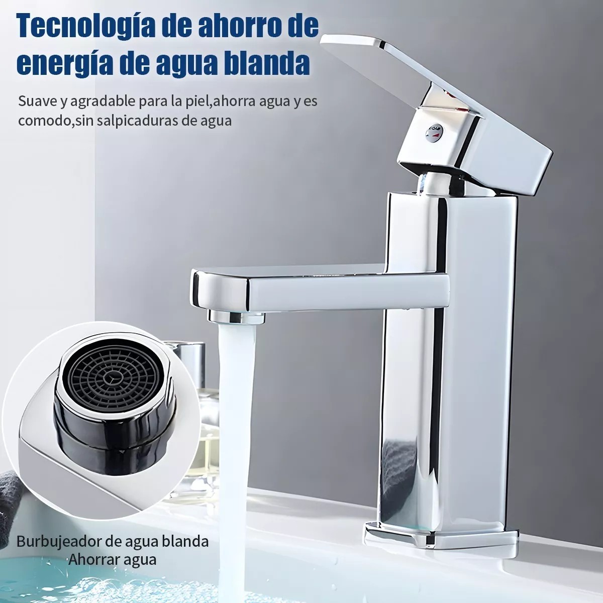 Grifo Ba&ntilde;o Llave Monomando Fregadero Mezcladora Inoxidable Plata image number null
