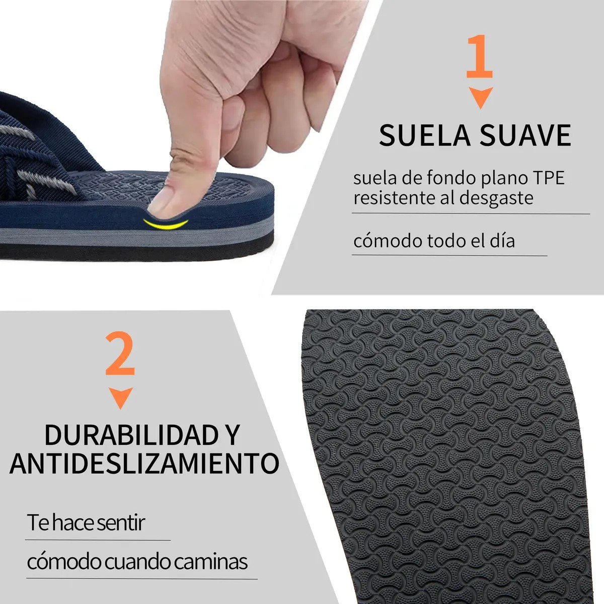 Chanclas Sandalias Hombre Casual Pata De Gallo Azul marino Talla 28 image number null