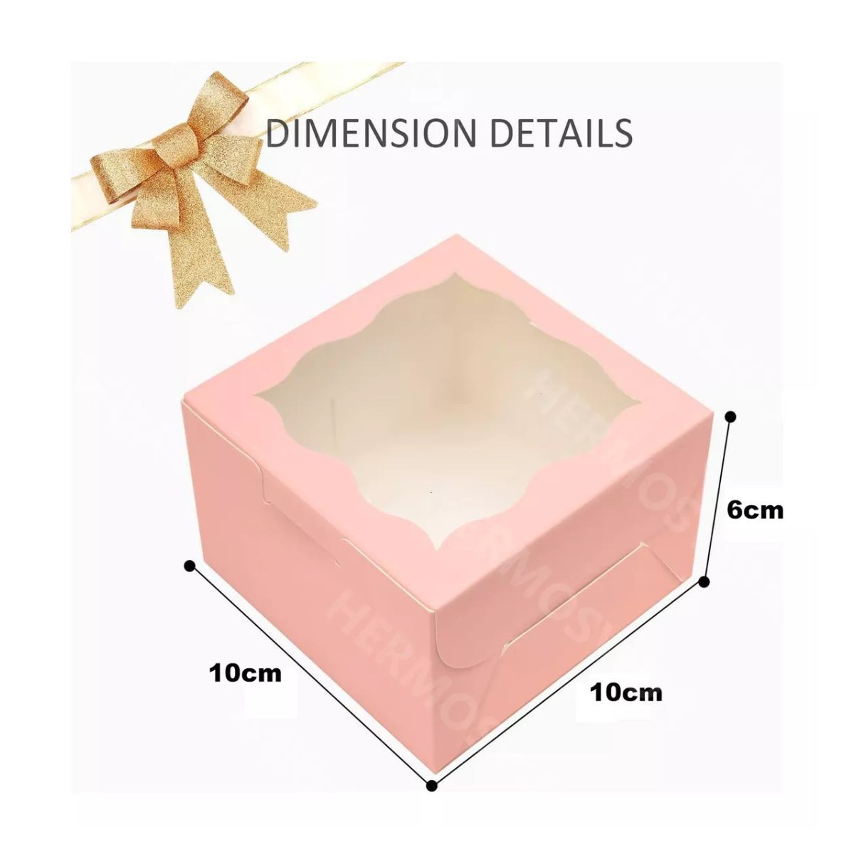 50 Cajas Carton Ventana Galletas Cupcakes Regalo Boda Rosa image number null