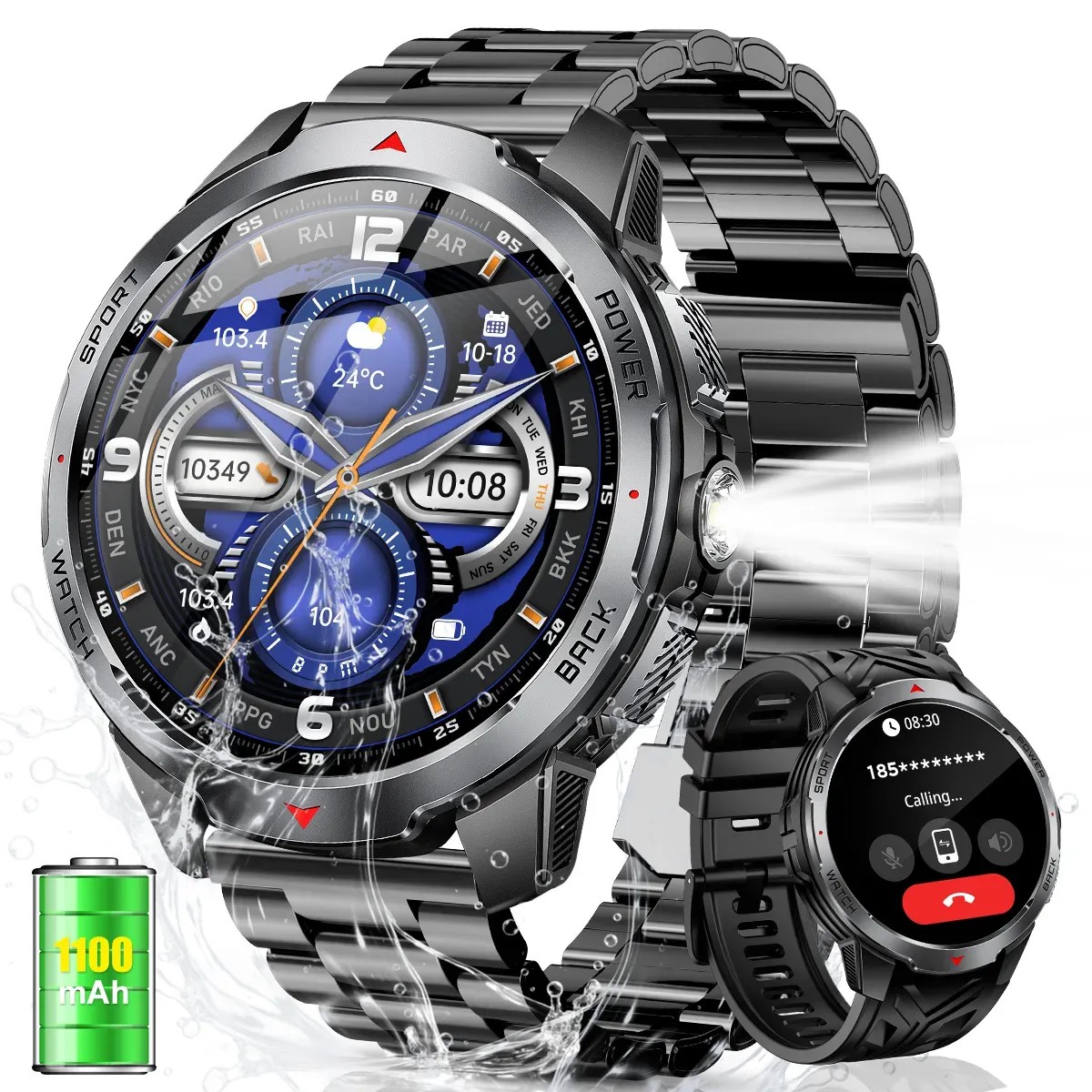 Smartwatch KAKURY KT88-1 con Llamadas Bluetooth, Deportivo y Resistente al Agua image number null