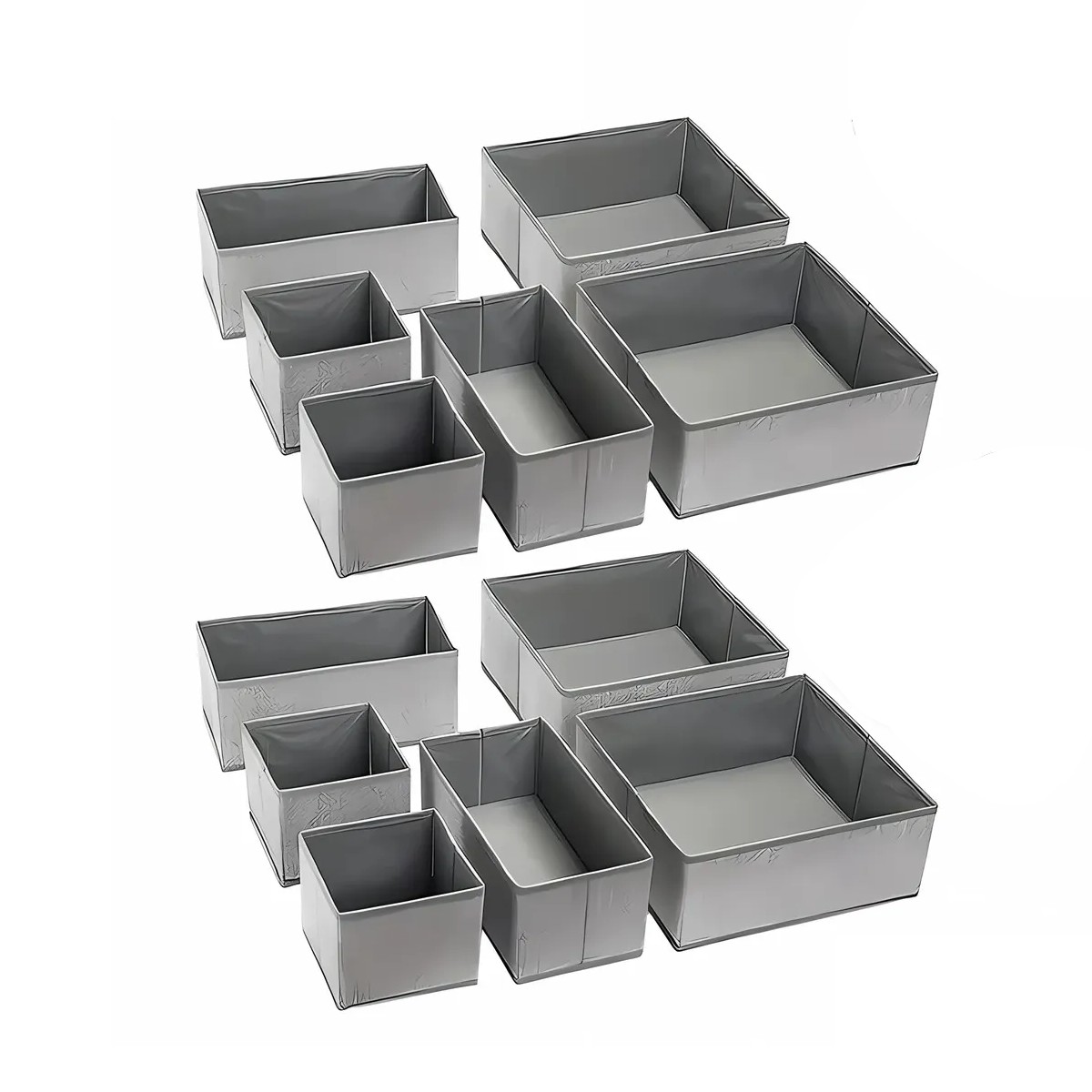 Cajas Organizadoras De Tela Plegables 12 Piezas Color Gris image number null