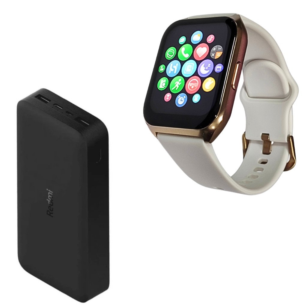 Xiaomi Redmi Power Bank 20000mah + Filwans GTS Mini Smartwatch image number null