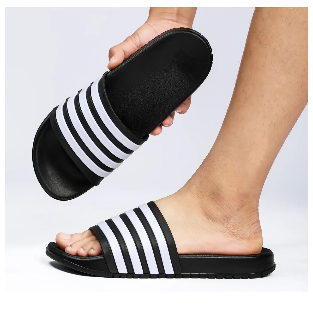 Sandalias Chanclas Suela Gruesa C&oacute;modas Color Negro Talla 25 image number null