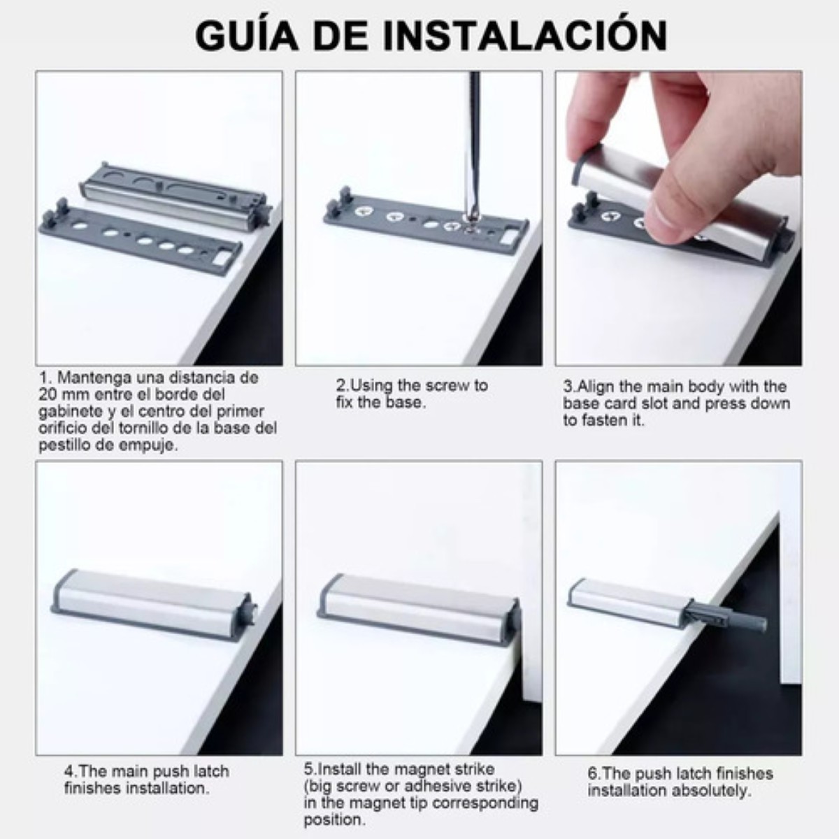 30pcs Herrajes De Cajones Push Open Para Puerta Gabinete blanco plata image number null