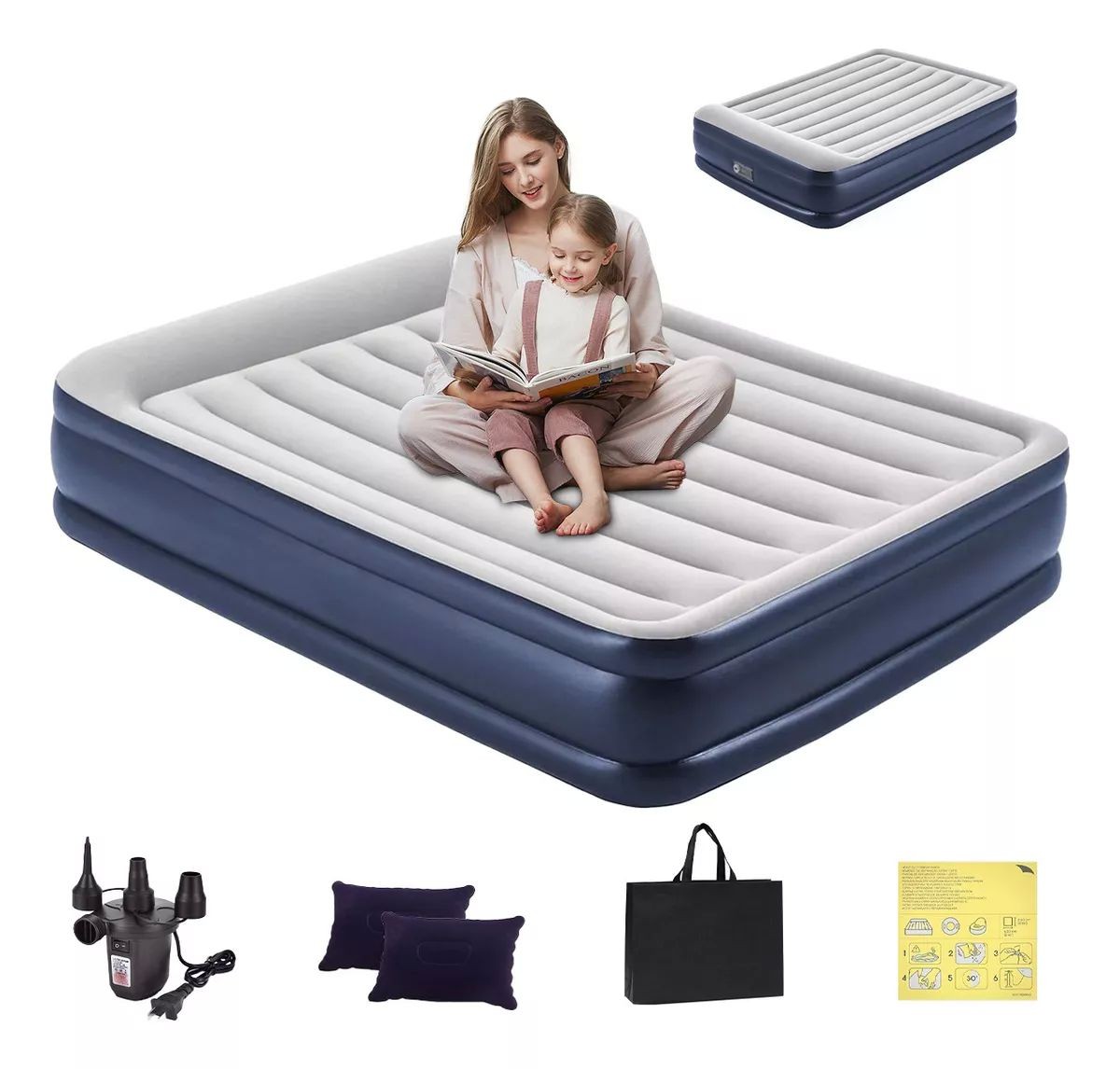 Colchon Inflable Queen Size Con Bomba El&eacute;ctrica Incluida image number null