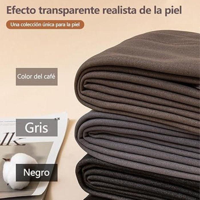Pantimedias Termicas Afelpadas para Mujer Set de 2 PCS, Mallas T&eacute;rmicas Afelpadas Transl&uacute;cidas Efecto Transparente 220g. image number null