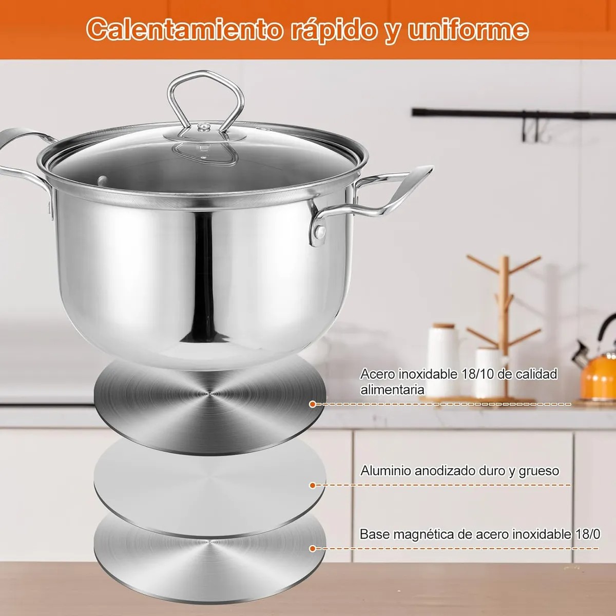 18pcs Completa Bateria De Cocina Antiadherente Inoxidable image number null