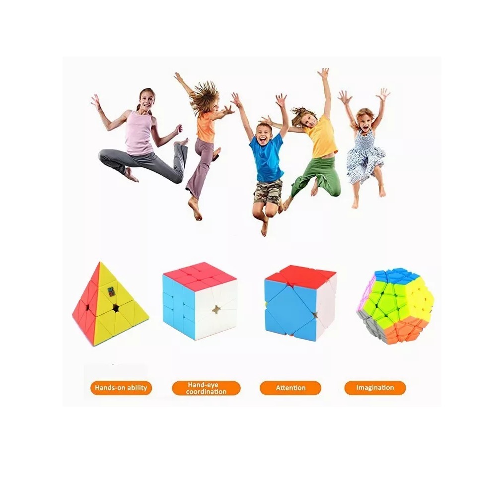 Paquete 4 Cubos Rubik Moyu Megaminx + Skewb Colores image number null