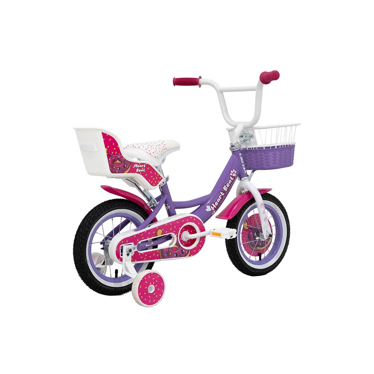 Bicicleta Infantil Rodada 12 de Acero Veloci Heart Beat Color Violeta image number null