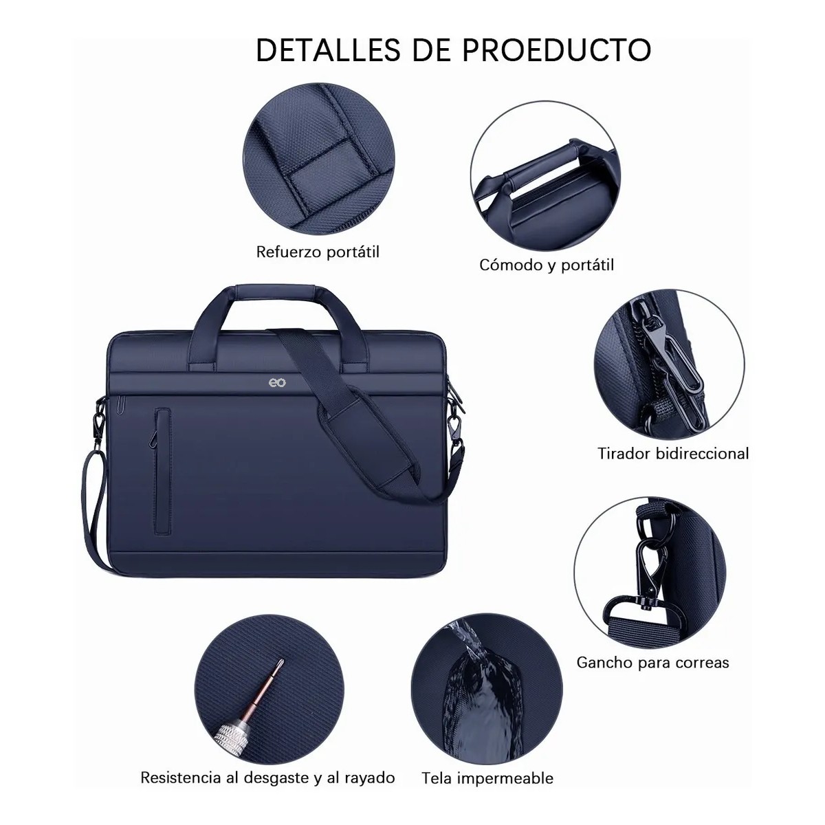 Portafolio De Mochila De Computadora De Moda Simple Azul image number null