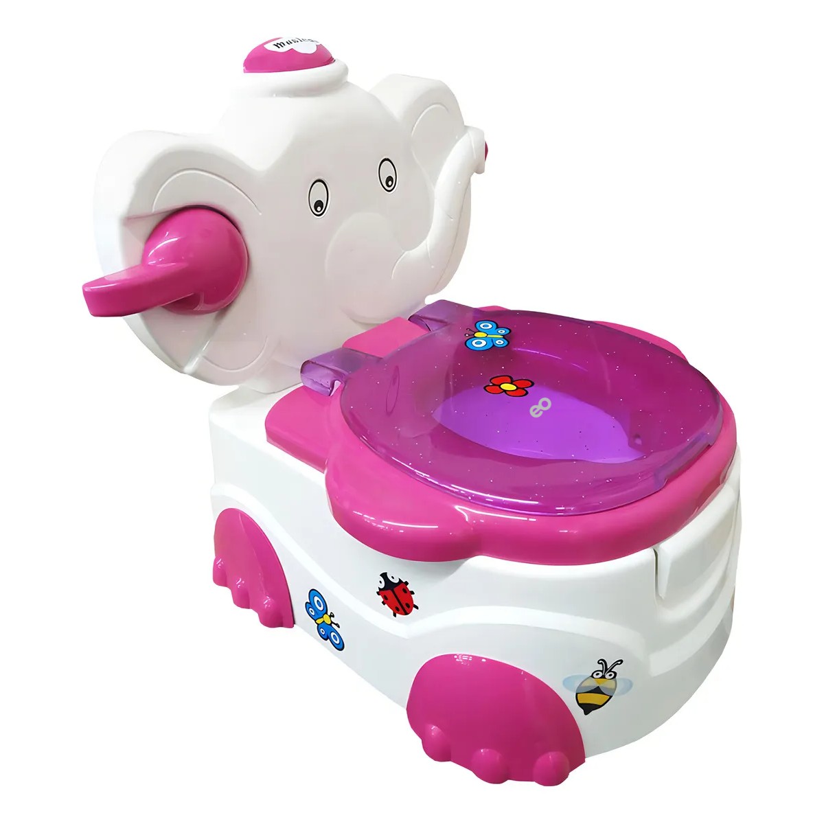 Ba&ntilde;ito Elefante Entrenador Bebe Musical Dispensador Papel Color Rosa image number null