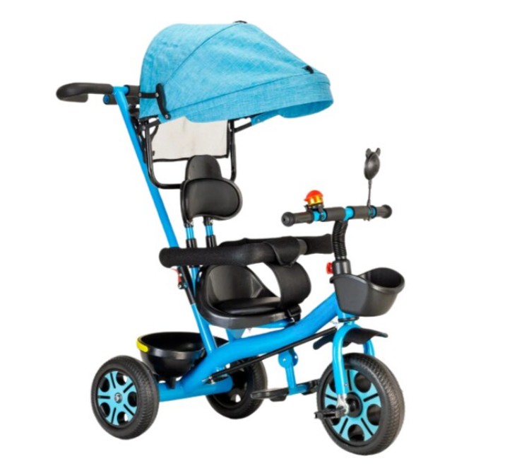 Carriola Triciclo Convertible Infantil Con Toldo Modelo Azul image number null