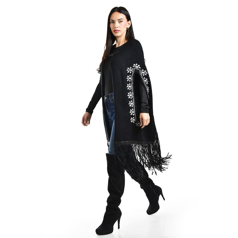 Capa con flecos Roman Fashion / Juvenil, 34289 (Negro) image number null