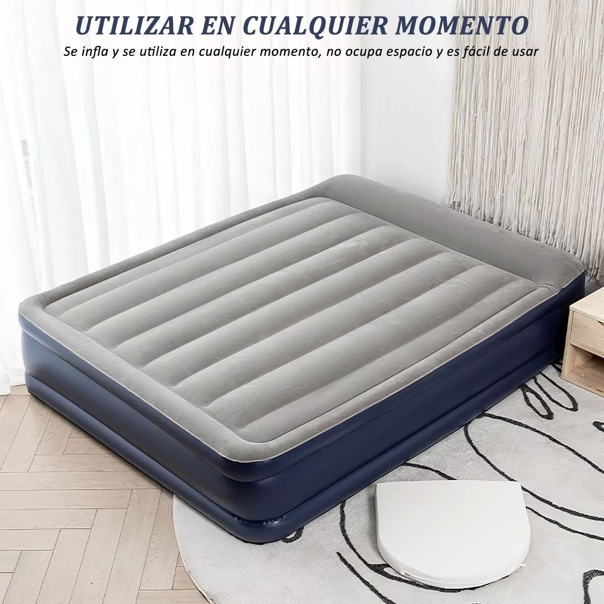 Colchon Inflable Queen Size Con Bomba El&eacute;ctrica Incluida image number null
