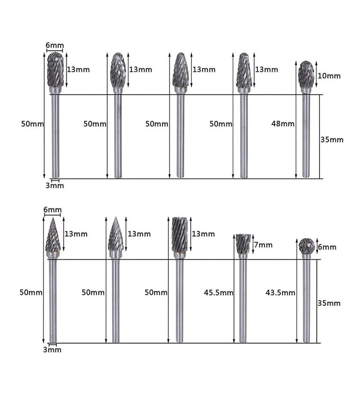 10pzs Kit Fresas Grabado Y Desbaste Malubero Para Madera Carburo image number null
