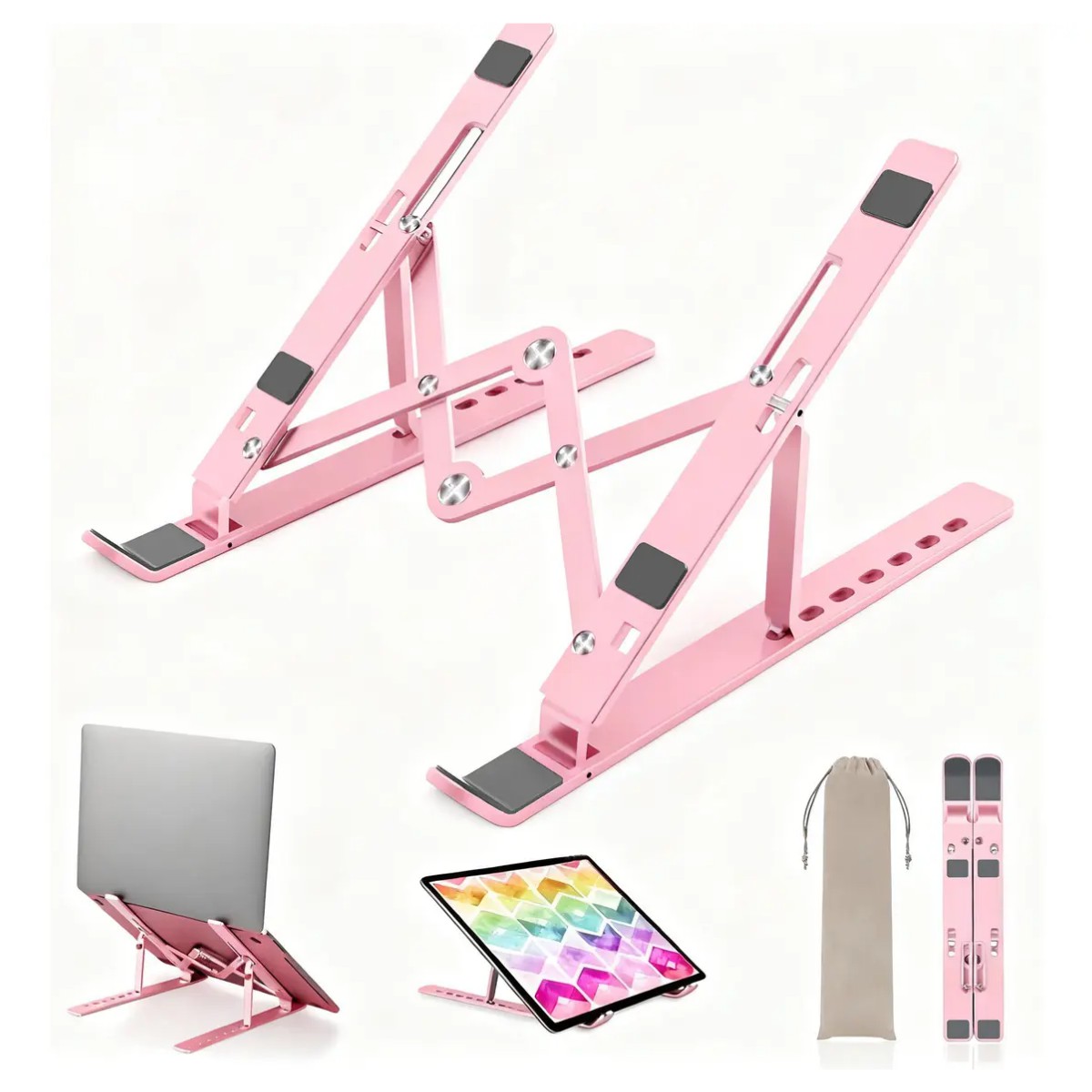 Soporte Laptop Port&aacute;til Morado, Base Ajustable de Calidad para Laptop Rosa image number null