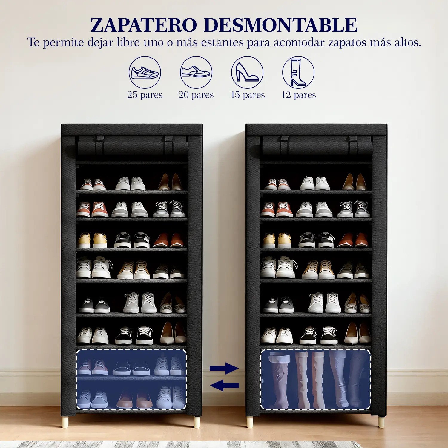 Zapatera Closet Organizador 9 Niveles 27 Pares Negro image number null