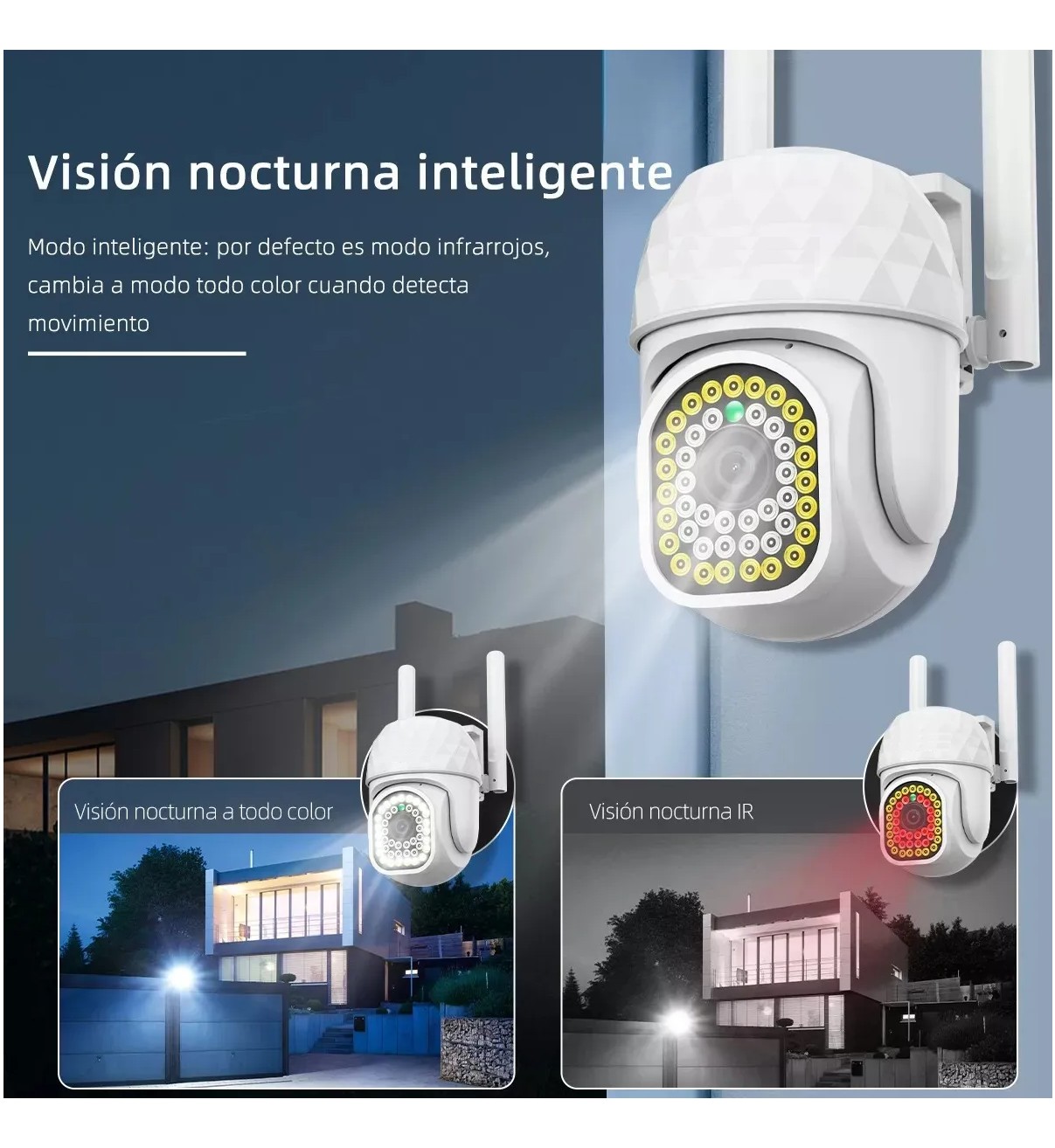 2pcs C&aacute;mara De Seguridad Hd Wifi De Visi&oacute;n Nocturna Malubero Alarma Blanco image number null