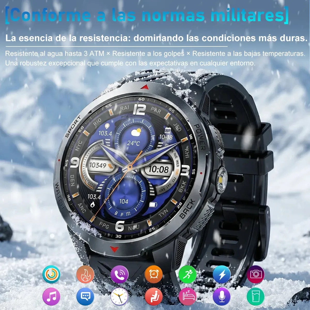 Smartwatch KAKURY KT88-1 con Llamadas Bluetooth, Deportivo y Resistente al Agua image number null