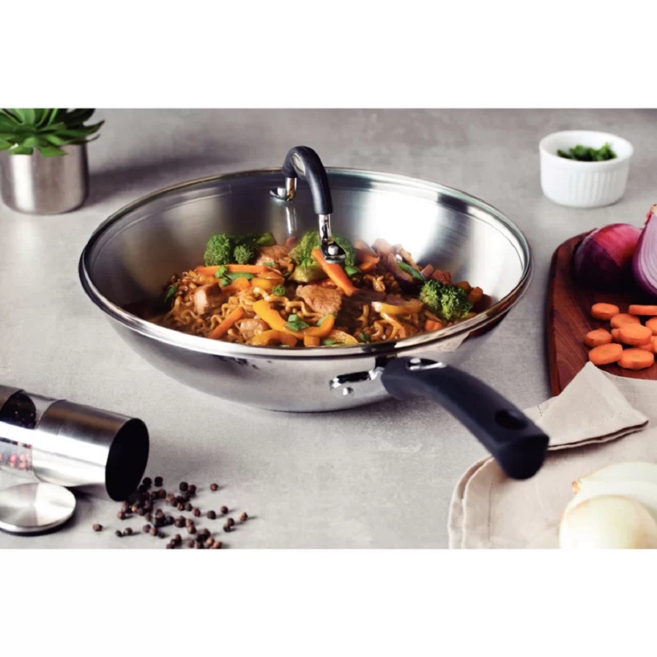 Wok Tramontina Solar / Astro Silicone 62138/280 28CM Tapa de Vidrio ENDY2 image number null