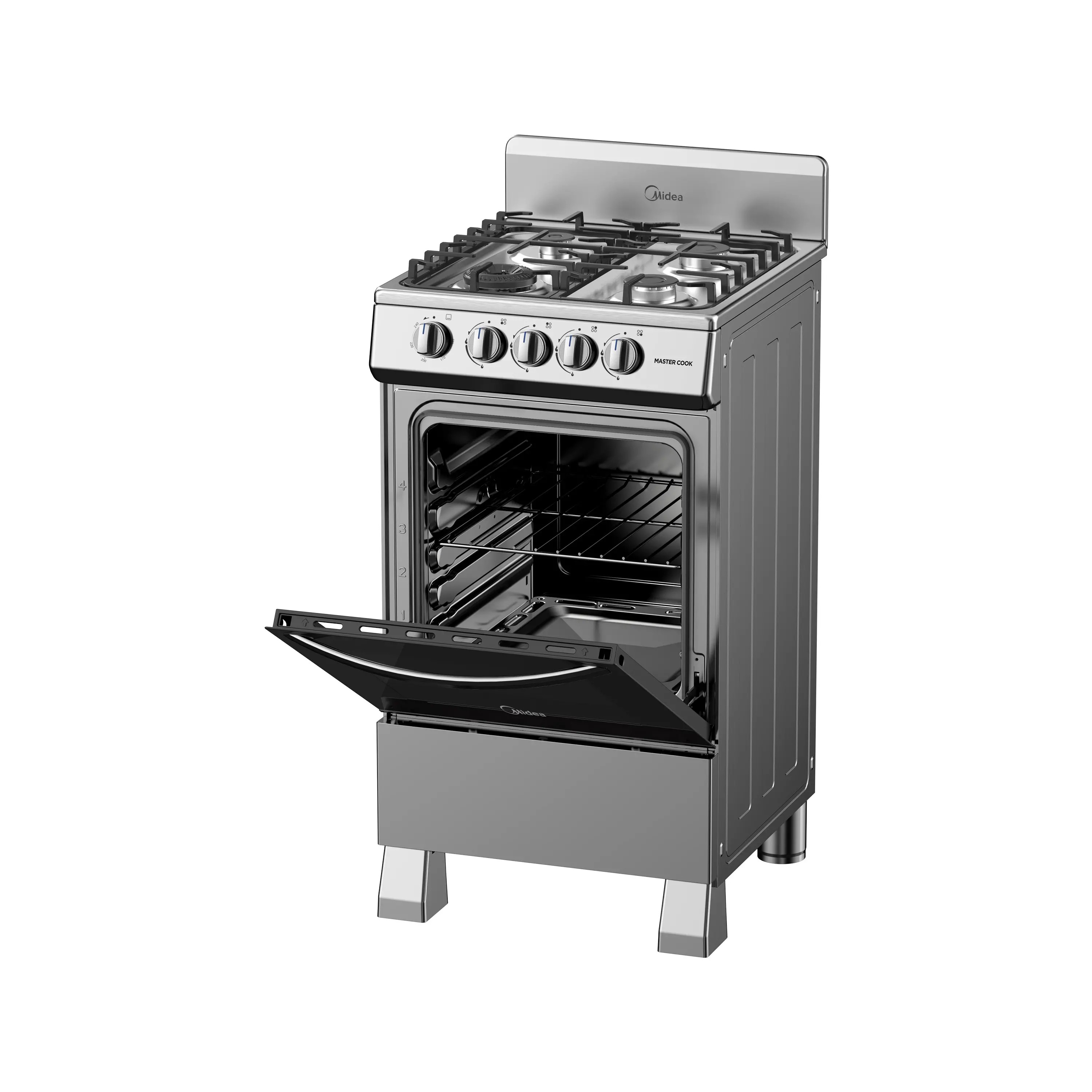 Estufa Midea MGS20FS1BIABG 20 pulgadas 4Q Acero Inox Silver ALBY ENTREGA SOLO VALIDA EN LA CDMX Y ZONA METROPOLINA image number null