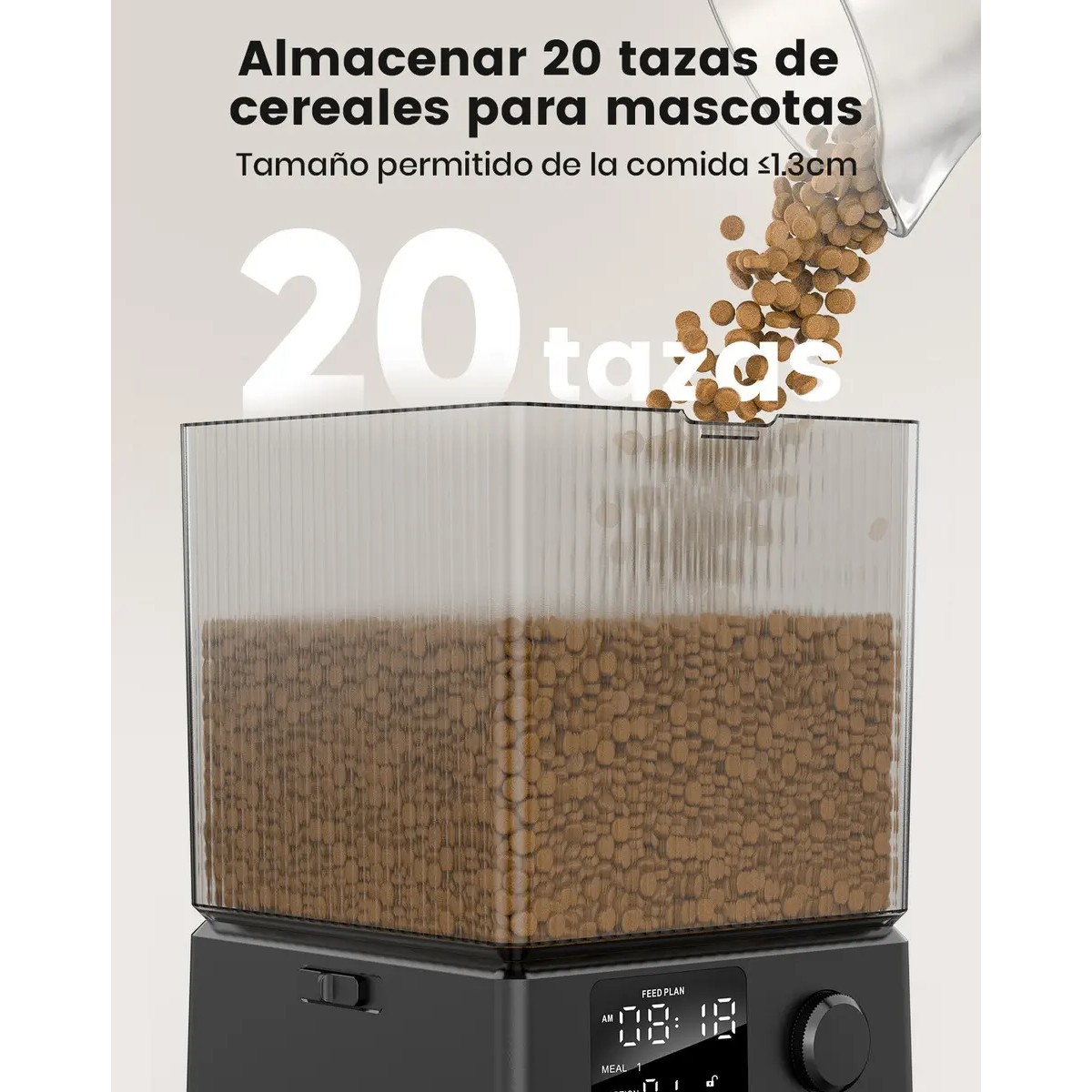 Alimentador Autom&aacute;tico Para Gatos. Dispensador 5 Litros Negro image number null