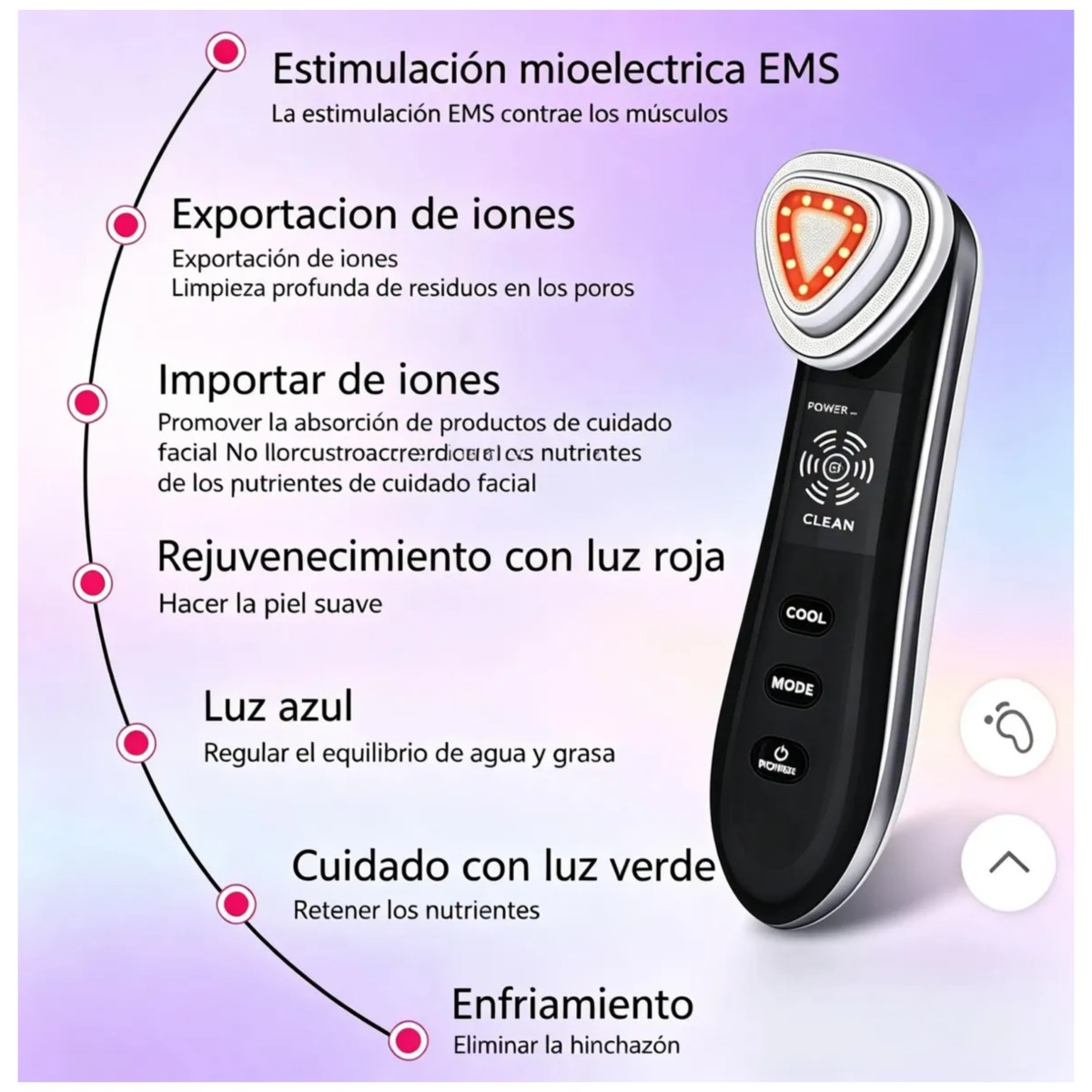 Aparato de Radiofrecuencia Facial y Corporal Negro image number null