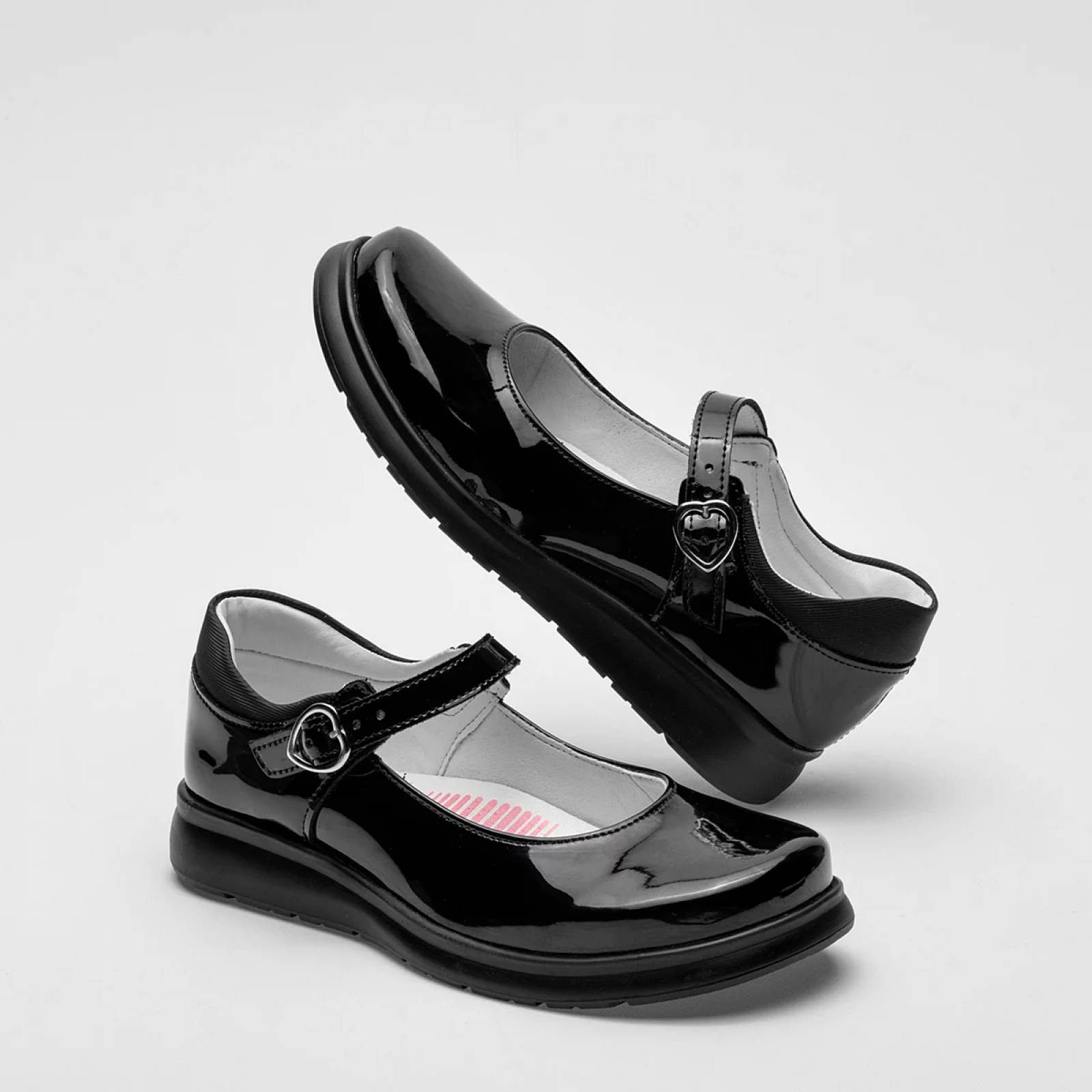 FLATS ESCOLAR CHAROL Yuyin 23220 Color Negro PARA Ni&ntilde;a Tx7 image number null