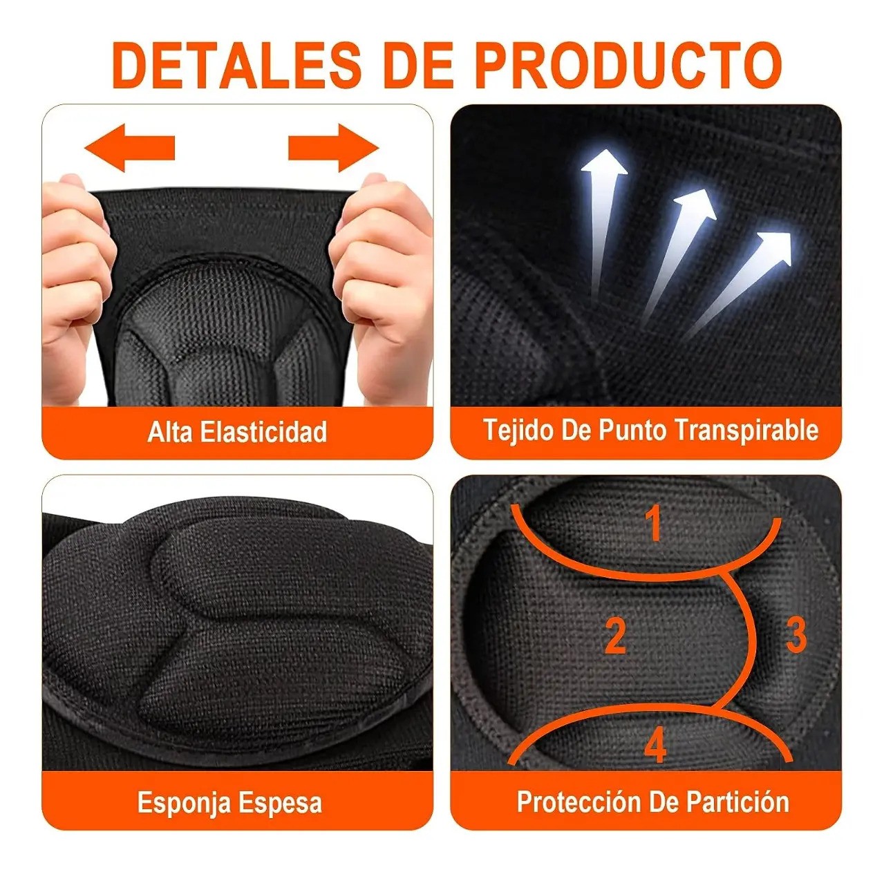 Rodilleras Deportivas Para Deporte NEGRO TALLA XG image number null