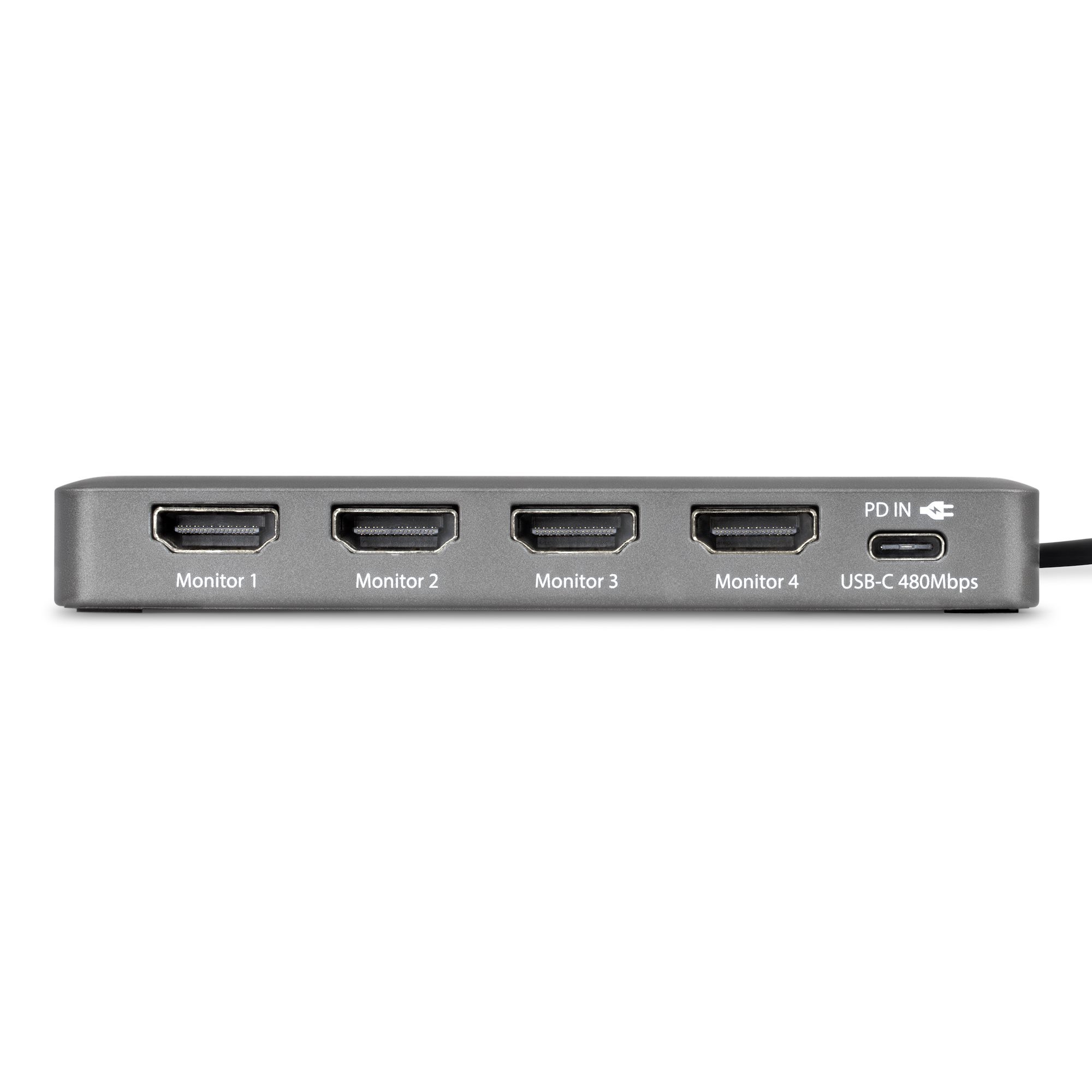 Adaptador StarTech.com USB-C a 4x HDMI 4K 60Hz con PD 140W image number null