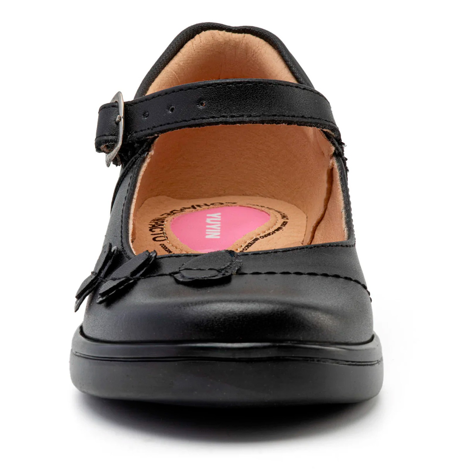 Zapato Escolar Para Ni&ntilde;a Yuyin De Piel Cl&aacute;sico 25472 Negro image number null