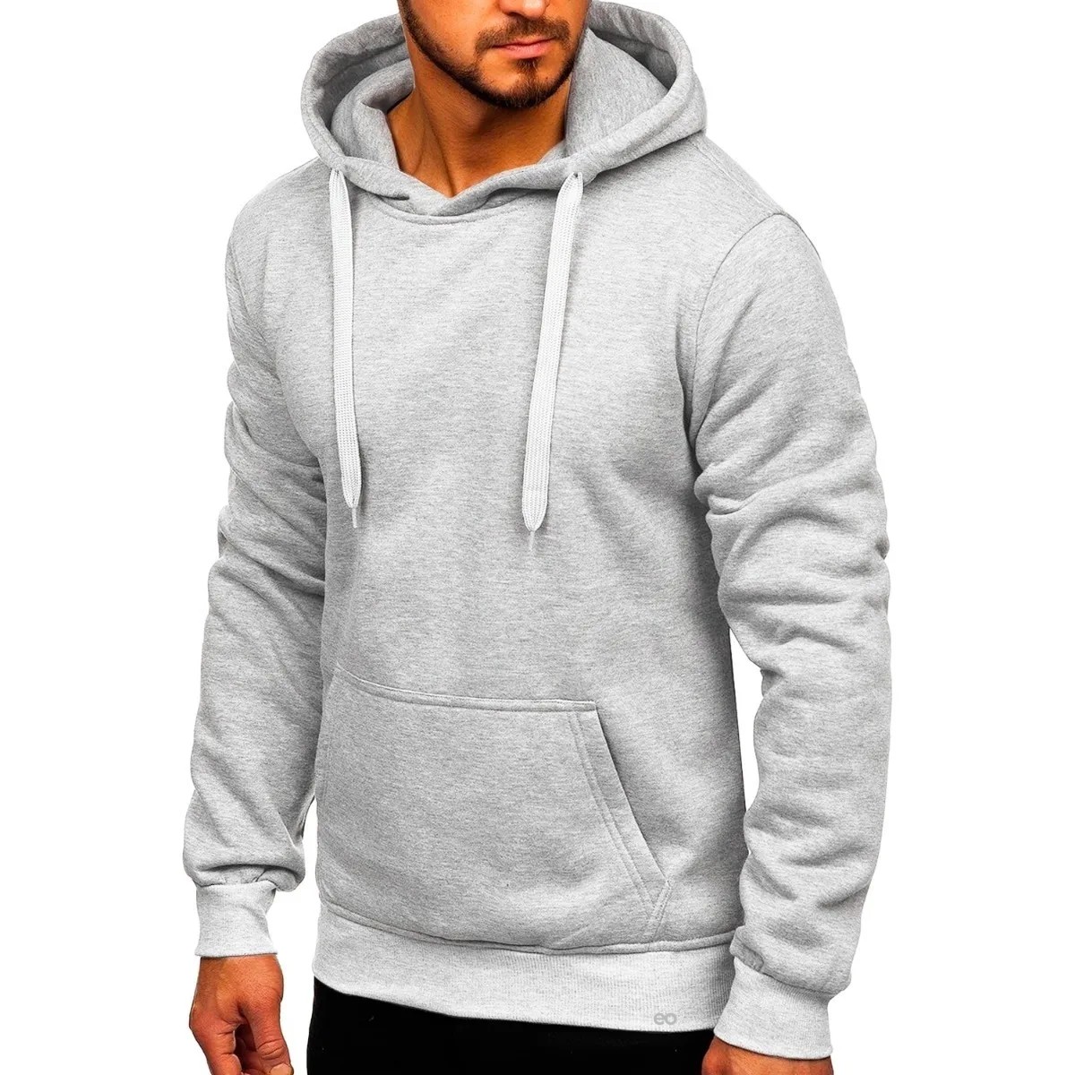 Sudadera Hombre Con Capucha Deportiva Gris Jaspe Talla: G image number null