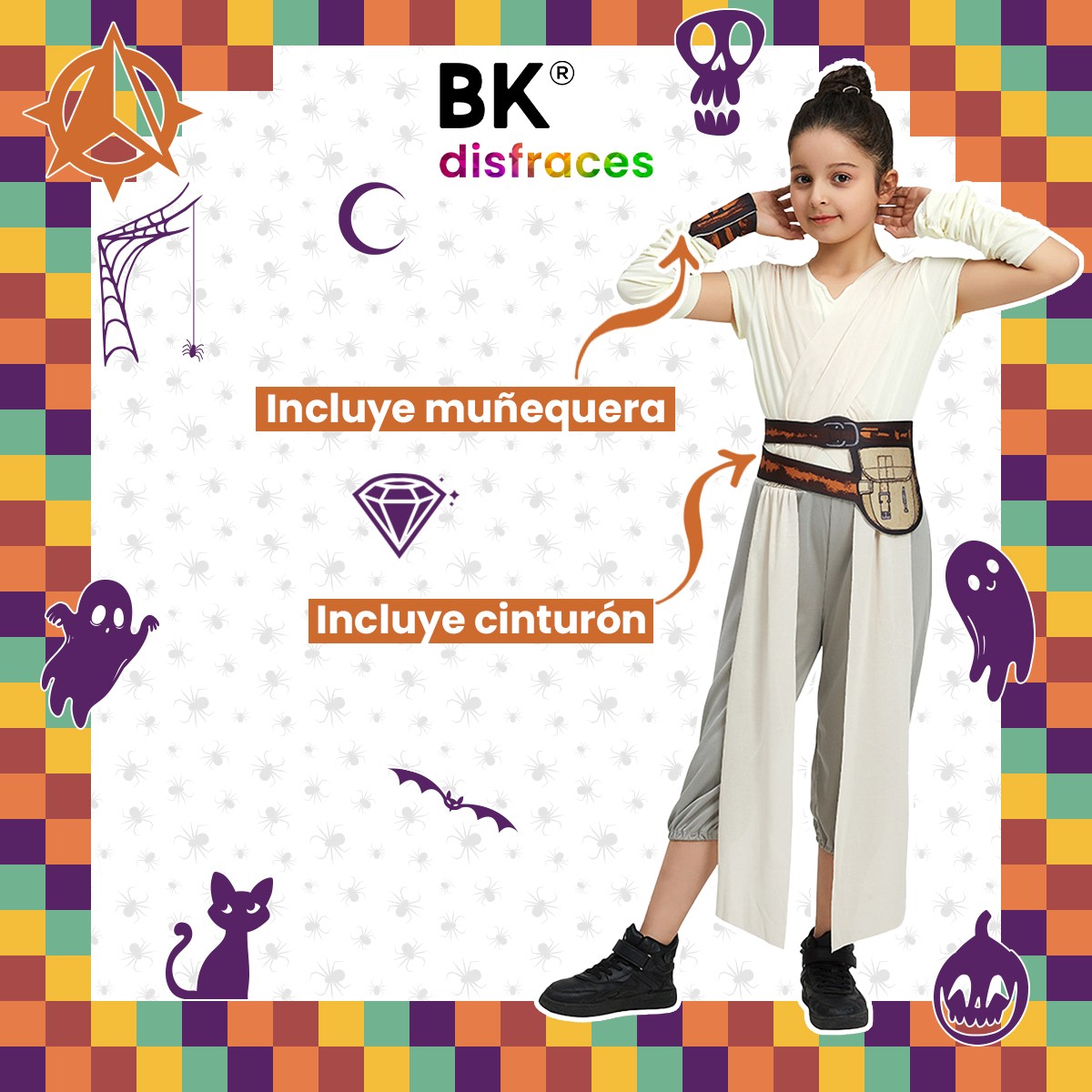 Disfraz De Halloween Infantil Ni&ntilde;as Fiesta Disfraces De Tela Exploradora Jade Espacio Estelar Wars Tallas Disponibles. image number null