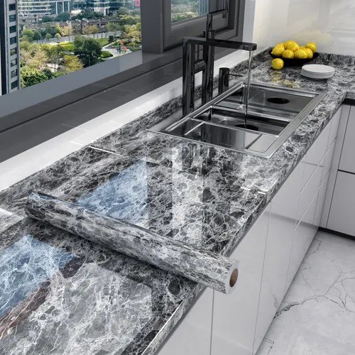 Papel Tapiz De M&aacute;rmol Para Cocina 10m X 60cm 3d Autoadhesivo image number null