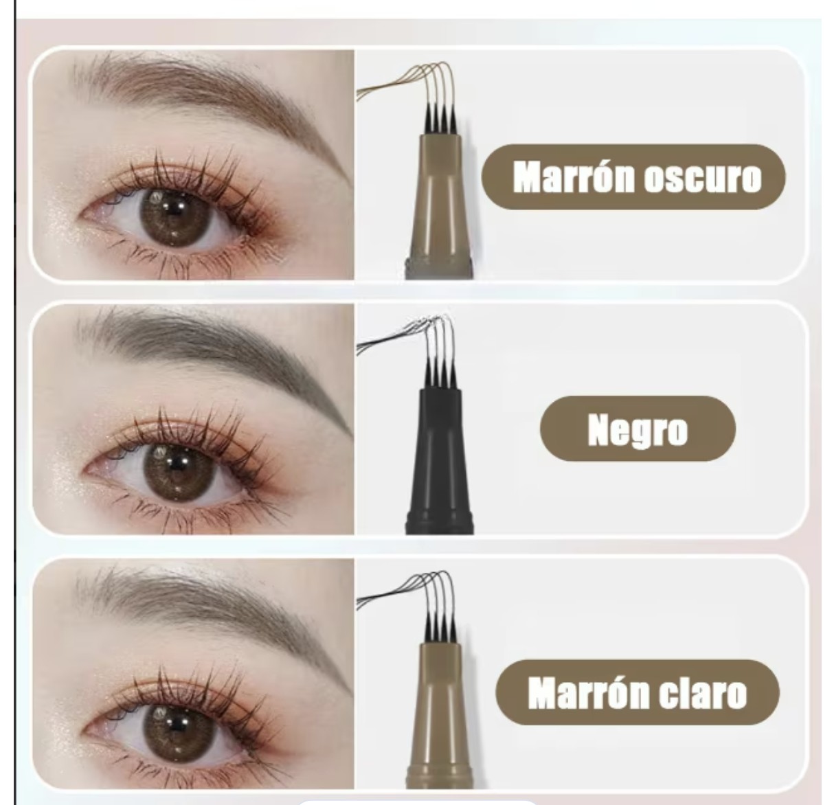 3 Piezas Delineado De Cejas 3d L&aacute;piz De Cejas Con 4 Puntas image number null