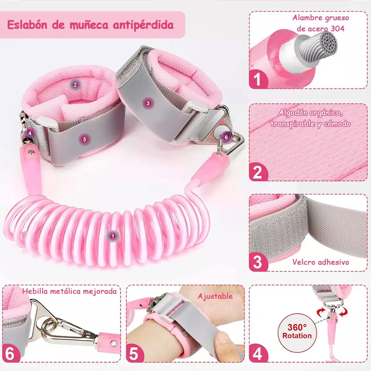 Arnes Para Seguridad Para Ni&ntilde;os 1-10 A&ntilde;os 3 En 1 Respirable Rosa Libelulas image number null