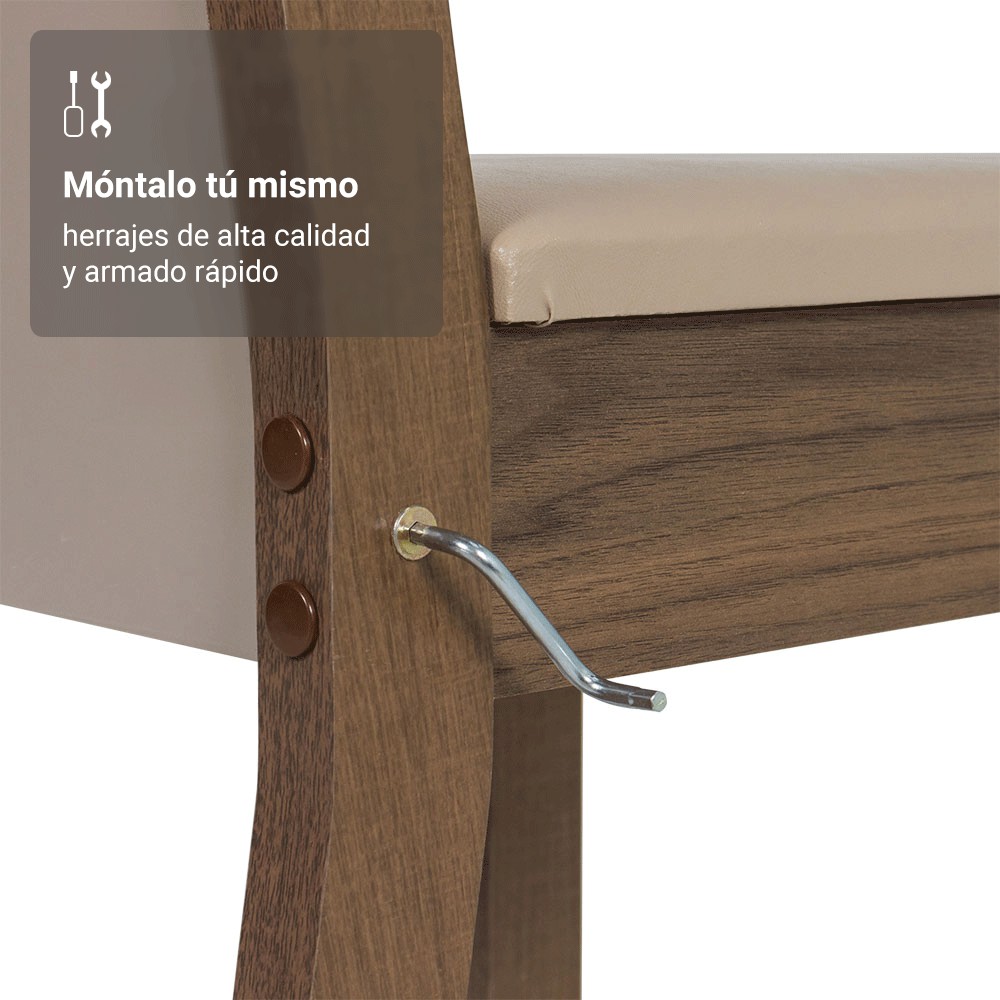 Juego de Comedor Mesa y 4 Sillas Madesa Sophie MB image number null