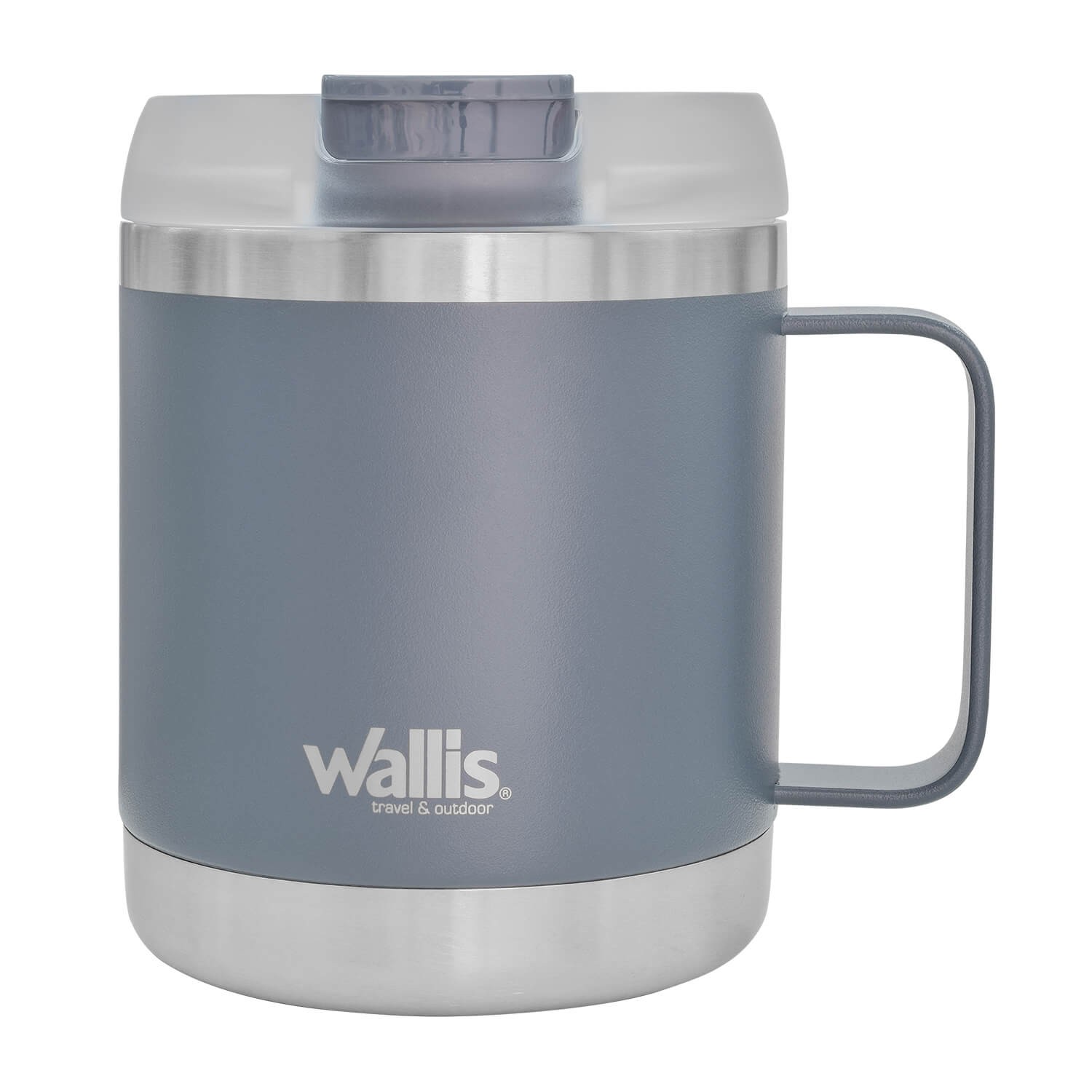Taza t&eacute;rmica con protector a salpicaduras y tapa rosca, 470 ml, M28906114, gris claro mate image number null