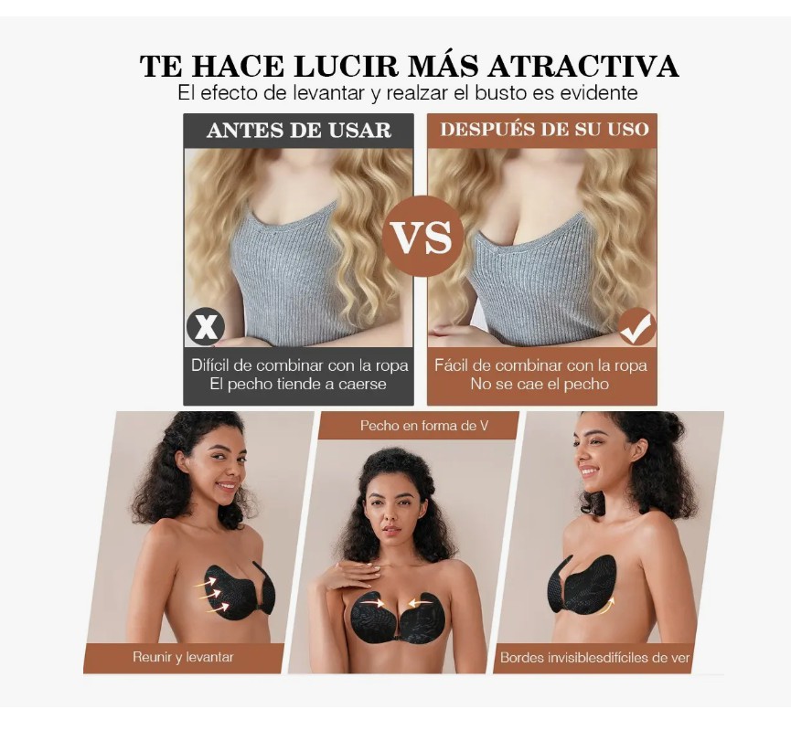 3pcs Ropa Interior Mujer Brasier Strapless Push Up Invisible image number null