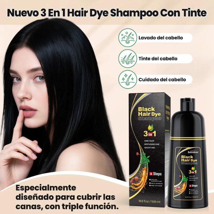 Shampoo Tinte Cubre Canas 500ml Natural Jengibre Hair Dye image number null