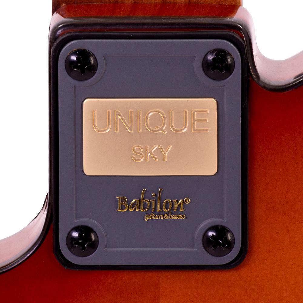 Guitarra El&eacute;ctrica Serie Unique Color Amarillo Atigrado con Case SKY - TY BABILON image number null