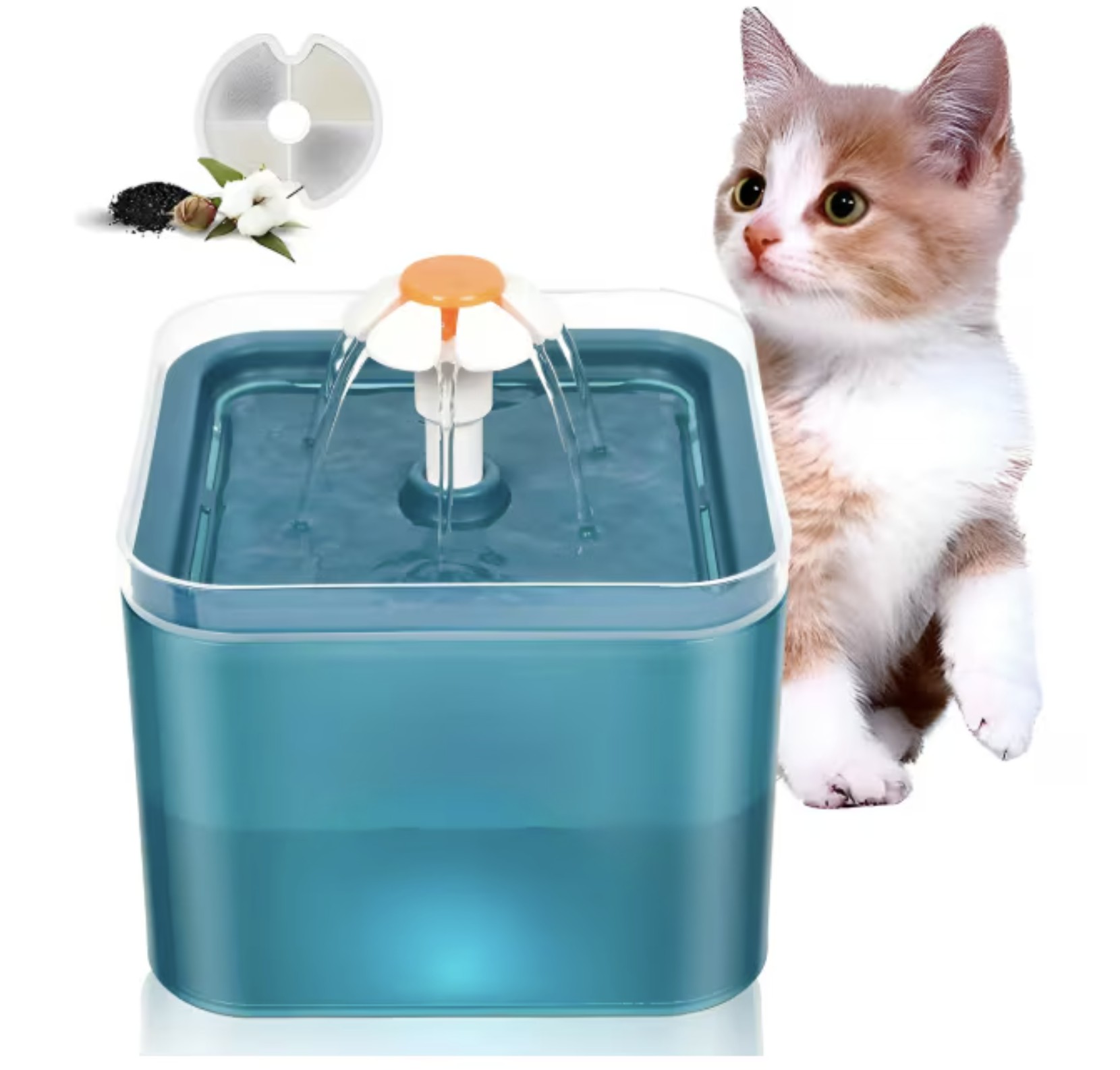 Fuente De Agua Autom&aacute;tica 2l Con Filtro Para Perros Y Gatos Modelo Verde image number null