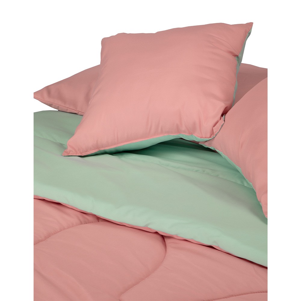 Edred&oacute;n King Size Dicasa Couzy Doble Vista Rosa con Menta con Almohada 2 Pack image number null