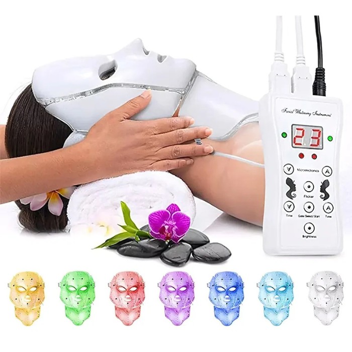 Mascara Facial LED 7 Colores para Cuidado Facial &middot; Terapia Lum&iacute;nica &middot; Antiedad &middot; Reafirmante &middot; Control Remoto Incluido image number null