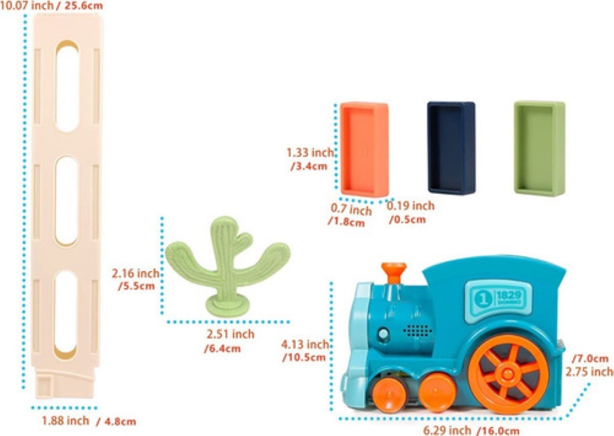 Juego Para Ni&ntilde;os Tren Domin&oacute; Veh&iacute;culos 60pz Multicolor image number null