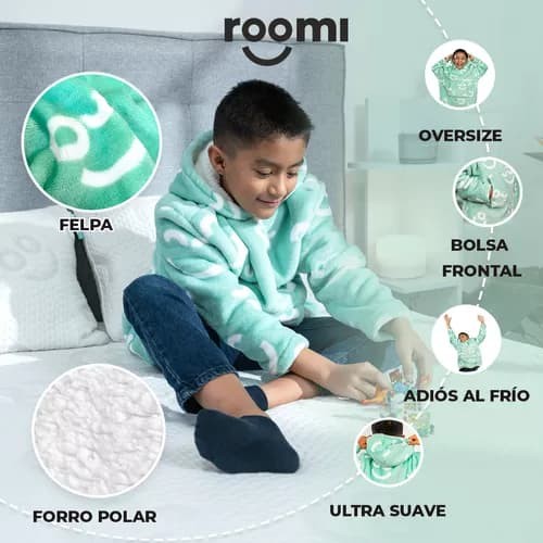 Coomfi - Maxi Hoodie, Sudadera Para Dormir Unitalla Infantil Verde image number null