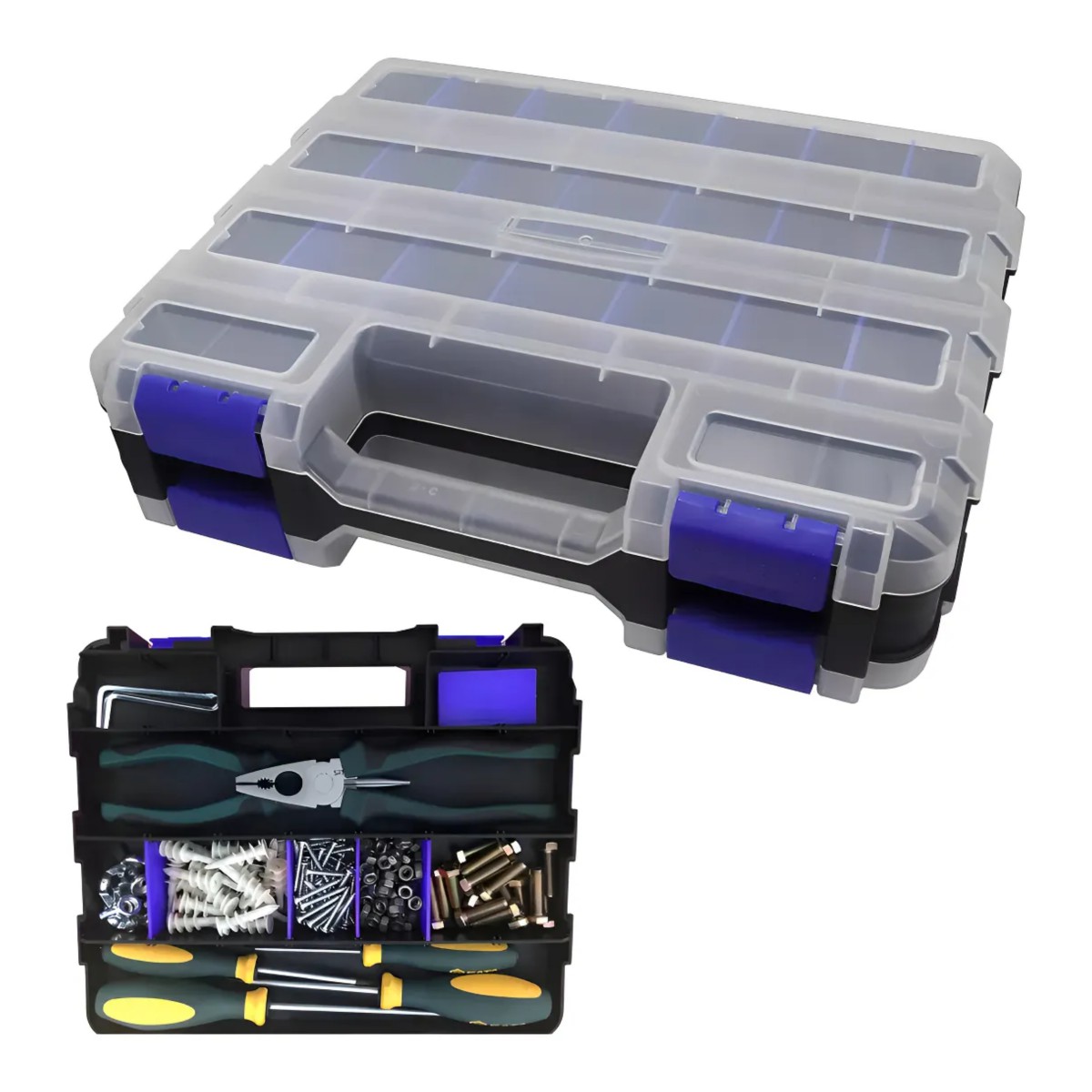 Organizador De Herramientas De Doble Cara Con Separadores Azul image number null
